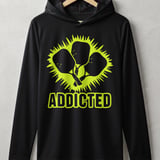 Pickleball Sport-Tek Performance Hood, Addicted Neon Paddles Burst Print, Court Sun Defense Lightweight Hoodie thumbnail 1