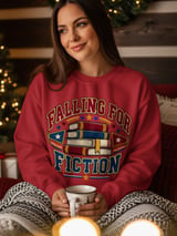 Falling For Fiction Sweatshirt, Bookish Hoodie, Dark Academia Tote Bag, Vintage Reading Crewneck, Cute Book Lover Gift For Readers thumbnail 15