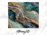 20 oz Skinny Tumbler Wrap Sublimation Design, Abstract Agate, Teal Gold, Straight and Tapered Wrap png, Digital Download thumbnail 3