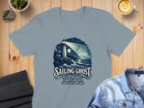 Sailing Ghost Lighthouse Crewneck Sweatshirts Nautical Phantom Ship Night Ocean Wave Graphic Print thumbnail 3
