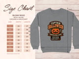 Captain Halloween Pumpkin Patrol Leader Graphic Print Crewneck Sweatshirts Spooky Season Jack O Lantern Design thumbnail 6