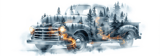 Vintage Truck 40oz Tumbler Wrap Sublimation Design, Classic Car Forest Mist PNG Digital Download for Men, Rustic Trucker Gift thumbnail 14