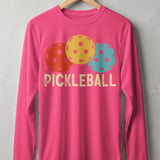 Pickleball Sport-Tek Long Sleeve Tee, Retro Tri-Color Balls Pickleball, Sun Shield Performance Shirt thumbnail 2