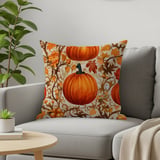 Autumn Pumpkin Blanket and Pillow, Fall Leaves Decor, Thanksgiving Throw Blanket, Seasonal Home Decor, Farmhouse Autumn Theme thumbnail 1