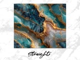 20 oz Tumbler Wrap, Marble Texture Sublimation Design, Teal and Gold, Digital Download, Skinny Tumbler, Straight Tapered Template, Tumblers thumbnail 3