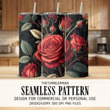 Red Roses Tumbler Design, Floral Digital Paper, Watercolor Flower Backgrounds, Junk Journal Pages, Printable Tumbler Png, Scrapbooking Paper thumbnail 2