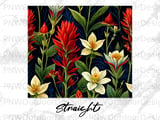 Tropical Floral Tumbler Wrap 20oz Digital PNG for Sublimation, Seamless Dark Botanical Exotic Flowers Design, Gift for Her Download thumbnail 13