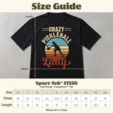 Pickleball Sport-Tek Performance Tee, Crazy Pickleball Lady Silhouette, Moisture-Wicking Court Apparel thumbnail 11