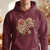 Nurse Mode Sweatshirt, Faux Embroidery Nurse Hoodie, Floral Stethoscope Tote Bag, Nursing Student Gift, Cottagecore Nurse Life Apparel thumbnail 16