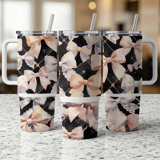 40oz Tumbler Sublimation Wrap, Seamless Distressed Tapered, Watercolor Bows, Lace Bows, Digital Download, Cute Bows Pattern thumbnail 3