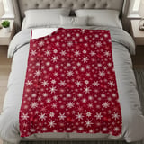 Ret Snowflake Throw Blanket and Pillow: Winter Home Decor  thumbnail 3