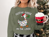 Festive Goose On The Loose Sweatshirt thumbnail 1