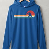 Pickleball Sport-Tek Performance Hood, Vintage Retro Sunset Stripes Player Silhouette, Lightweight Hoodie thumbnail 3