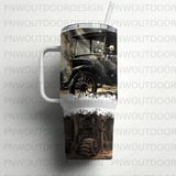 Vintage Car 40oz Tumbler Sublimation Design, Seamless Tapered Wrap Distressed PNG Digital Download, Rustic Barn Garage, Free Car Coasters thumbnail 11