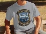 United States Navy T-Shirt, Forged By The Sea Emblem, Military Ships Aircraft Jets Graphic Tee, Veteran Patriot Gift thumbnail 2
