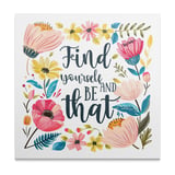 Find Yourself Canvas Wrap, Floral Motivational Quote Art, Inspiring Wall Decor, Positive Affirmation Art, Boho Chic Gift, Home Decor thumbnail 8