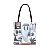 Halloween Tote Bag, Funny Ghost Gym, Boo Strong, Cute Black Cat, Workout Tote, Fitness Gift, Halloween Party Favor, Spooky Season Bag thumbnail 6