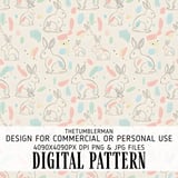 Digital Rabbit Pattern, Pastel Bunny Fabric Design, Seamless Animal Print, Cute Easter Illustration, Spring Digital Bundle, Kids Room Decor thumbnail 1