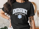 Emergency Department Gingham ER Nurse T-Shirt: Paramedic Star of Life thumbnail 6