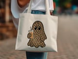 Leopard Ghost Iced Coffee Tote Bag thumbnail 11