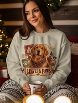 Golden Retriever Fall Sweatshirt, Leaves and Paws Vintage Dog Hoodie, Autumn Dog Mom Crewneck, Cozy Pumpkin Pet Lover Tote Bag Gift thumbnail 5