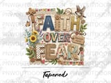 Faith Over Fear Tumbler Wrap PNG, 20oz Skinny Sublimation Digital Design, Christian Scripture Isaiah, Shabby Chic Collage Gift thumbnail 9