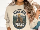 Mama Bear Prays Hard Rustic Christian Mom Art, Faith-Based Mountain Bear Family Design for Strong Motherhood Other thumbnail 17