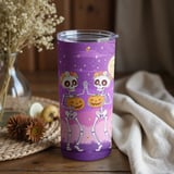Personalized Halloween Tumbler, Dancing Skeletons, Custom Name Gift, Spooky Season, Trick or Treat thumbnail 2