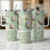 Easter Bunny, Egg 40oz Tumbler Sublimation Wrap, Seamless Distressed Tapered, Easter Digital Download, Easter Pattern Digital Paper thumbnail 3