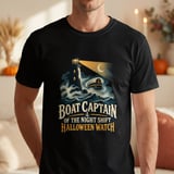 Boat Captain Of The Night Shift Halloween Watch Lighthouse Waves Nautical Graphic Crewneck Sweatshirt thumbnail 12