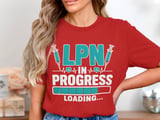 LPN T-Shirt: Future Practical Nurse, Nursing Student Loading Bar Design with Syringes thumbnail 9