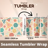 Digital Pattern, Abstract Pattern, Digital Bundle, Geometric, Triangles, Circles, Trees Pattern, Bohemian, Digital Paper, Scrapbook, Fabric thumbnail 9