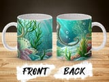 Seahorse Ocean Scene Sublimation Wrap Digital Design for 11oz and 15oz Mugs | Whimsical Marine Life Underwater Art Coastal Mug Design Gift thumbnail 4