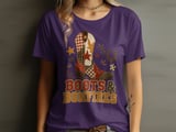 Boots & Bonfires Tee or Sweatshirt, Faux Patchwork Design thumbnail 9