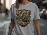 USMC Marine Corps Tribute T-Shirt, Military Veteran Appreciation Tee, Soldier Gift, Patriotic Graphic Shirt thumbnail 3