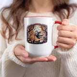 Halloween Mug, Ghost on Scooter, Spooky Season, Raccoon, Pumpkin, Bats, Full Moon, Fall Decor, Halloween Gift, Coffee Mug, Unique Mug thumbnail 6