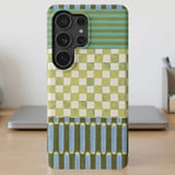 Green Checkerboard Stripes MagSafe® Phone Case thumbnail 2
