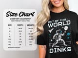 Pickleball Comfort Colors Shirt, Out of This World Dinks, Retro Astronaut Graphic Tee, Fun Court Apparel Gift thumbnail 14