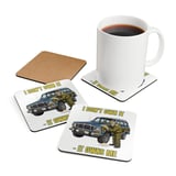 Grand Wagoneer Corkwood Coaster Set, Car Lover Gift, The Waggy Coaster Set, Classic Car, Vintage Car Art, Auto Enthusiast Coaster thumbnail 3