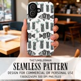 Digital Pattern Bundle, Fish and Crab Print, Nautical Seamless Pattern, Ocean Life, Commercial Use, Digital Paper Pack, Fabric Design, PNG thumbnail 6