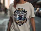 United States Navy Crest T-Shirt | Patriotic USN Sailor Military Pride Apparel | Honor Courage Commitment Veteran Gift Tee thumbnail 3
