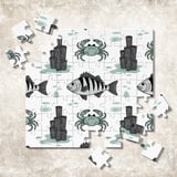 Digital Fish Pattern, Crab Pattern, Sea Life Pattern, Ocean Animals, Seamless Pattern, Digital Paper, Digital Bundle, Commercial Use Pattern thumbnail 7