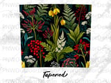 Dark Floral Tumbler Wrap PNG, Botanical Sublimation Design, Seamless 20oz Skinny Tumbler Digital File thumbnail 14