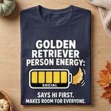 Golden Retriever Person Energy Tee thumbnail 2