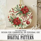 Christmas Poinsettia Tumbler Design, Digital Download, Floral Junk Journal, Watercolor Flower Background, Colorful Flowers Digital Papers thumbnail 3