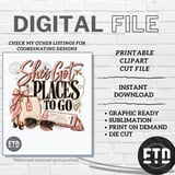Shes Got Places To Go PNG Girls Trip Vacation Sublimation Design, Glam Jetsetter Travel Luggage Clipart, Pink Gold Boho Travel PNG thumbnail 10