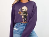 Skeleton Cat and Coffee Tee or Sweatshirt thumbnail 15