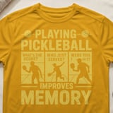 Pickleball Sport-Tek Performance Tee, Playing Pickleball Improves Memory, Funny Pickleball Court Apparel thumbnail 3
