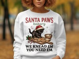 Santa Paws Bakery Christmas Cat Print, Funny Black Cat Making Biscuits Holiday Graphic, Retro Baker Kitten Winter Art Decor Gift thumbnail 4