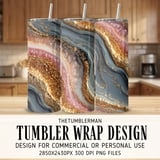 20 oz Skinny Tumbler Wrap Sublimation Design, Agate Gemstone Tumbler, Straight and Tapered Wrap png, Digital Download, Tumbler Design thumbnail 1